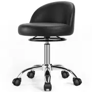 Adjustable Rolling Stool with Back - 300LBS Weight Capacity，Swivel Stool with...
