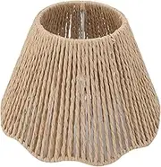 Generic Rope Woven Lamp Shade, 4.33in Upper 8.66in Lower E27 E14 Small Lamp Shades for Table Lamps, Decorative Hem Lamp Shade Replacement for Bedroom, Hand Woven Lampshade