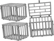 3Pcs Miniature Cage Model for Collectors and Hobbyists for Dollhouses and Pet Enclosures Includes Tech Model Parts for Educational Fun Versatile Animal Accessories