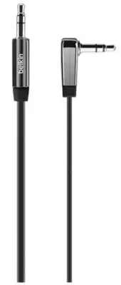 Belkin MIXIT Right Angle FLAT AUX 3.5mm Audio Cable (3 FT / 0.9 M) - Black