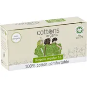 Cottons Organic Tampons Regular 16 pack