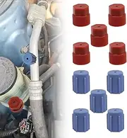 10PCS R134a Air Conditioning AC System Charging Port Caps,Low Side A/C Cap for Car Air-conditioning Replacement and Maintenance 5Red High and 5Blue Low Expansion Valves and Parts（13mm and 16mm High）