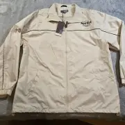 KENPO Windbreaker Jacket Size XXL Beige Mesh Lining Full Zip Biloxi MS Hard Rock