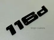 NEW GLOSS BLACK 116d BADGE REAR BOOT BACK FITS BMW 1 SERIES