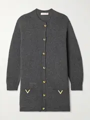 [Valentino Garavani] Valentino Garavani - Embellished Wool Cardigan - Dark gray - xx small xx small Gray