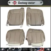 Seat Cover Light Tan Front Leather Fit For 2003-2006 Chevy Tahoe GMC Yukon