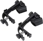 Lwuey Drum Rim Microphone Clip, Adjustable Drums Microphones Clips Set Universal Micro Phone Clamp Mic Shockproof Stand Rim Mount Holder Gear Studio Portable Musical Instrument Accessories 2PCS Black