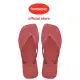 【havaianas 哈瓦仕】拖鞋 女鞋 夾腳拖 方形 Slim Square Logo Pop Up 紅 4148959-5190W(哈瓦士)