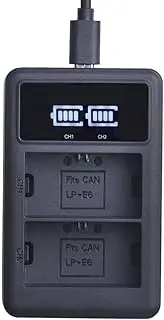HOMERW 2650mAh LP-E6 Battery & Dual Charger Compatible with Canon Camera EOS 5DS R, 5D Mark II, III, 6D, 7D, 70D, 80D - High Capacity Rechargeable Power Solution(Charger)