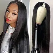 Lace Front Wigs Upgrade U Part Wigs for Black Women V Part Wigs Brazilian Straight Human Hair Wigs 150% Density 18 Inch