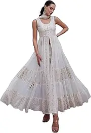 [ETHNIC EMPORIUM] Woman Georgette Fabric With Thread Zari & Emboridery Work Party Wear Suit 6439, 2