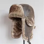 [YXSH] Aviator Hat Leather Men's Winter Cycling Cold and Windproof Warmth Plush Earmuffs Ladies Snow Ski Hats