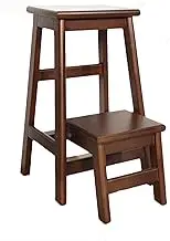 2 Step Library Ladder Stool, Folding Ladder Chair, Solid Wood Folding Ladder Stool for Adults, Children's Ladder Stool, Dual Purpose, (Use As Chair Or Ladder) for Home Kitchen Office