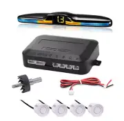 4 Parking White Sensors Car Backup Reverse Rear Radar System LED Alert Alarm Kit (for: Fiat)