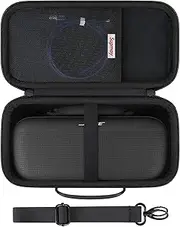 [Supmay] Hard Carrying Case for Bose SoundLink Max Portable Speaker, Large Waterproof Bluetooth Speaker Travel Storage Holder with Mesh Bag for USB Cable or 3.5mm AUX Cable, Black+Black