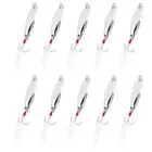 10Pcs 1/4 oz Metal Fishing Spoons Fishing Lures Casting Spoon, Silver Tone