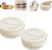 3 in 1 Kitchen Colanders Bowl,2 in 1 Kitchen Colander Rotating Washing Basket with Handle,Fruit and Vegetable Wash,Practical Kitchen Colander Bowl with Foldable Handle (2B)