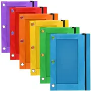 LURLIN 3-Ring Pencil Pouch, 6 Pack Bulk Zipper Pen Pouches in Assorted Colors...