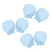 New Cotton Stuff Baby Mittens 3-Pack (Blue, 0-3 Months, 100% Cotton)