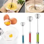 Egg Beater Stainless Steel Egg Whisk Hand Push Rotary Whisk Blender Whisk