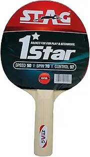 1 Star Table Tennis Racquet (Multicolor) with ITTF Approved Rubber | Beginner Training Series | Pro Custom Designed Comfortable Grip Paddle