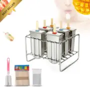 Stainless Steel Ice Lolly Mold, Popsicle Maker with Metal Stick Holder Tray, Com