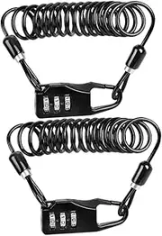 Abaodam 2pcs Portable Combination Cable Lock for Bike Security Flexible Wire Rope Easy to Carry for Bicycles Motorcycles and Outdoor Cycling