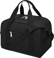 Small Gym Duffle Bag for Women, 12'' Lightweight Carry On Travel Tote with Wet Pocket, Waterproof Mini Overnight Bag for Workout, Yoga, Beach, Weekend Trips, Black, Sport