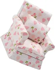 ibasenice Miniature Furniture 1:12 Scale Mini House Sofa Wooden and Cloth Decorative Mini Sofa