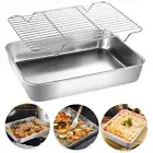 Stainless Steel Baking Tray with Cooling Rack Cookie Oven Sheet Pan Kitchen BBQ