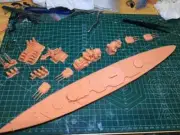 3D Printed 1/700 German Navy Battleship Pomerania Unpainted Model Kit NEW！