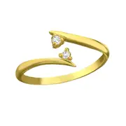 14K Gold Silver CZ Gold Toe Ring