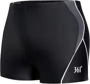[361] Mens Swim Jammer Square Leg, Chlorine Resistant Swimsuit Shorts for Training Racing