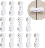 12 Pack Baby Safety Cabinet Locks - Cabinet Locks,Child Proof Locks for Cabinet Doors 3M Adhesive (White)