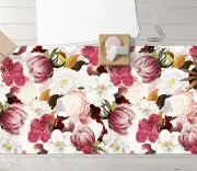 3D White Red Flower Pattern 120205 Uta Naumann Non-slip Office Desk Mouse Mat Mouse Pads Large Keyboard Pad Mat Game