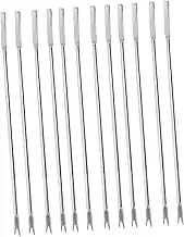 STOBAZA Stylish Stainless Steel Seafood Forks Nut Picks Shell Shaped Tools for Easy Crab Handling