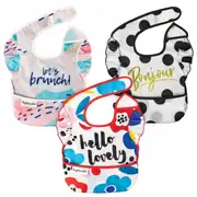 Tiny Twinkle - Mess-Proof Easy Bib 3 Pack - Hello Lovely, Bonjour, & Let's Brunch Set