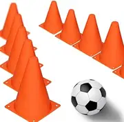 Novelty Place Multipurpose Training Cones (Set of 12), Soft & Durable Traffic Cone for Safety, Agility, Soccer, Football & Other Activities
