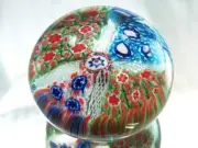M Design Art Glass Mouth Blown Rare Rainbow 4 Color Mix Millefiori Paper...