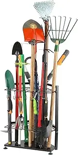 UU-Major Garden Tool Organizer,Yard Tool Rack Heavy Duty,Free Standing for Garage Corner,Garage Organization,Garage Organizers and Storage,Garden Tool Holder for Lawn,Shed,Outdoor,Metal