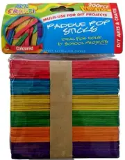 New 800pc Colorful Wooden Craft Stick Paddle Pop Sticks Ice Cream Coffee Stirrer