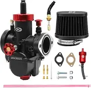 PE28 Carburetor with Air Filters Carb Jets Starter Valve Set Fit Flange Motorcycle Engine Replacement for Dirt Pit Bike Mini Bike Motocross ATV