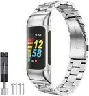 Metal Watch Band For Fitbit Charge 6 Charge 5 Stainless Steel Strap Replacement