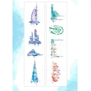 【CHL】天空島 水彩 世界 路過 全世界 旅行 建築 地標 色彩 和紙膠帶 紙膠帶