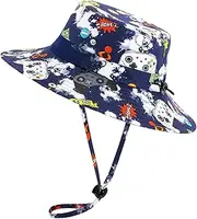 [WAWSAM] Kids Sun Hat Toddler Bucket Cap Sun Protection Summer Hat Adjustable Beach Cap with Wide Brim for Girls Boys Outdoor Play
