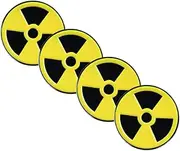 [COLLBATH] 4pcs Metal Radiation Symbol Lapel Pin Brooch Alloy Jewelry Pin for Women Fashion Clothing Decor for Halloween Birthday Christmas