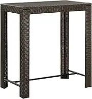 Garden Table Garden Bar Table Brown 100x60.5x110.5 cm Poly Rattan
