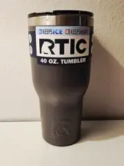 RTIC 40 oz Black Tumbler Insulated Stainless Steel No Sweat Double Wall Hot Cold