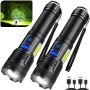 Flashlights 990000 High Lumen - 2 Pack, Ultra Bright Rechargeable Flashlight ...