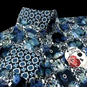 Robert Graham Geometric Double Skulls Colorful Floral Holiday Sport Shirt XL